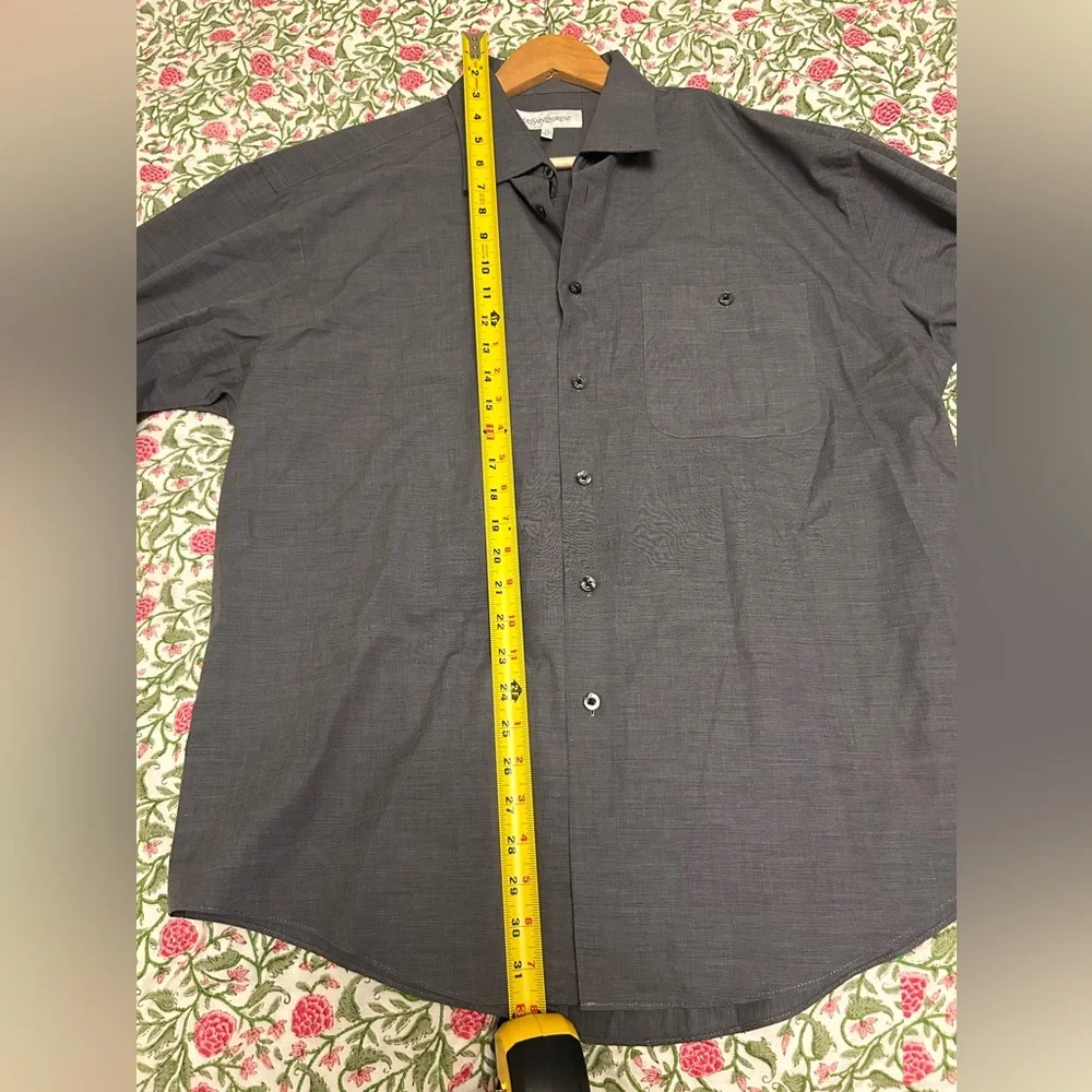 Yves Saint Laurent Men’s Grey Button Down Shirt - Size 17 (XL) - Picture 6 of 7